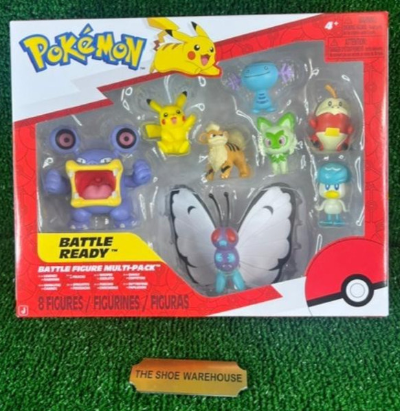 Pokemon Jazwares Battle Ready Multi-Pack 8 Figure Butterfree Pikachu Fuecoco NEW