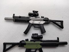 MP5 Submachine Gun 1:12 Scale Rifle Weapon Action Figure Accessory Force