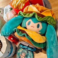Hatsune Miku Hamburger Stuffed Miku Kawaii Plush Doll 15CM Anime Toy Gift Decor