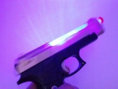 Toy Pistol Hand Gun Battery Lights Sound Gift Pretend Play Kids Game Action Toy
