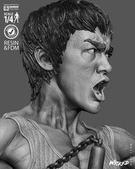 Bruce Lee Bust | 3D Printed Wicked | Unpainted | Fan Made| 1:6 Scale