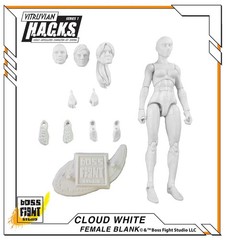 Vitruvian H.A.C.K.S. Character Blanks Cloud White Female 1:18 Scale Action