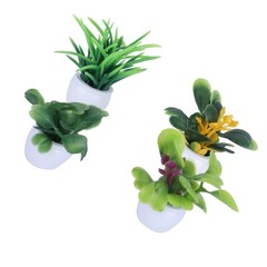 4 Pcs Mini Simulation Pot Plants Set Artificial Potted Plants Set with