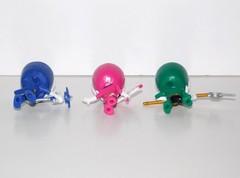 Lot 3 Power Rangers SUPER SAMURAI SMASH Mini Battle Figures Blue Green Pink