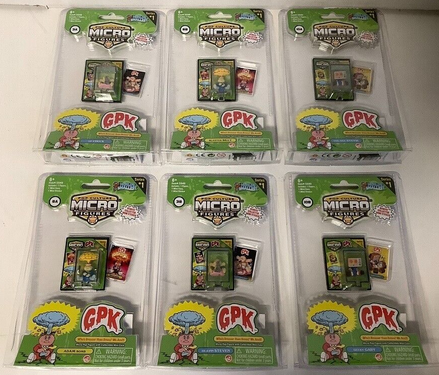 NEW World’s Smallest 5040 Garbage Pail Kids Set of 6 Micro Figure GPK Adam Bomb