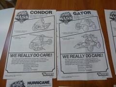 Lot of 8 MASK Kenner Instructions plus brochure, Firefly, Meteor, Gator, Condor