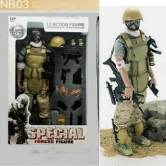 1/6 NB03A Military Army Combat Wounded Soldier 12” Action Figure Doll &Gun Set
