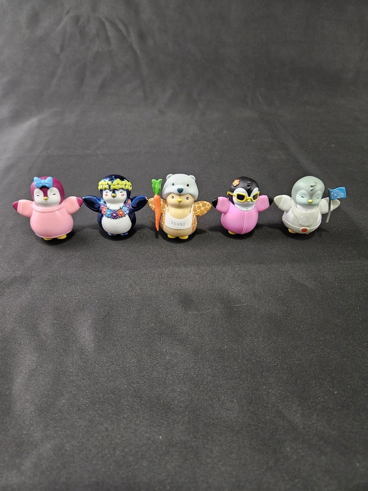 Lot of 5 Ultra Rare Pudgy Penguins Gray, Pink Hawaiian Blue, Pengu Loose 2″ Figs