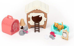 43 Piece Cat Figurine Playset Pet Care Center Toys for Kids Toddlers Boys Girls