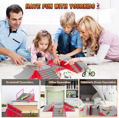 Finger Skateboard Park Kits,14 in 1 Skateboard Finger Toys with 8 Finger Skatebo