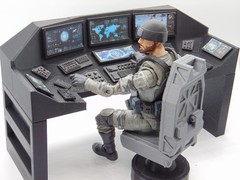 Custom 1:12 Scale Computer Operator Control Station Diorama Prop Set 6″ GI JOE