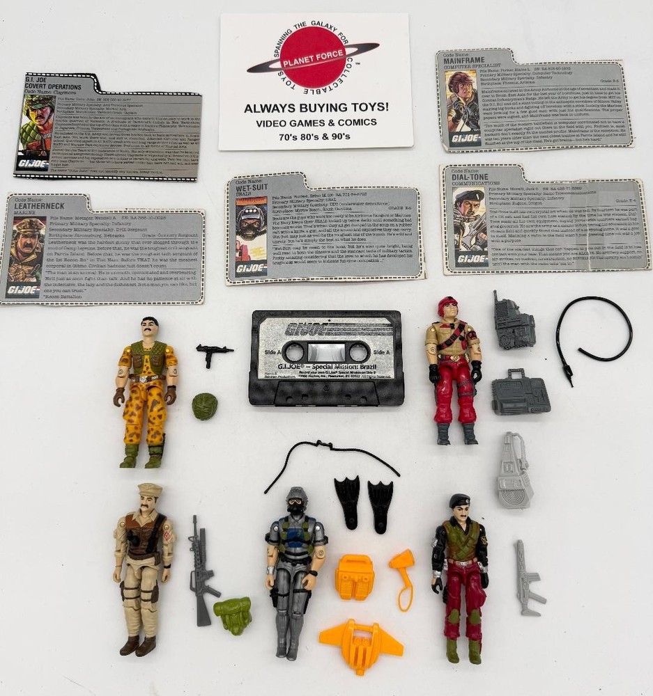 1986 Special Missions Brazil Set Complete w/ Cassette Tape & File Cards GI Joe