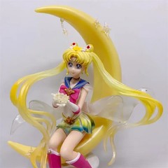 Sailor Moon Figure Sitting on Crescent Moon 20cm Anime Collectible Gift