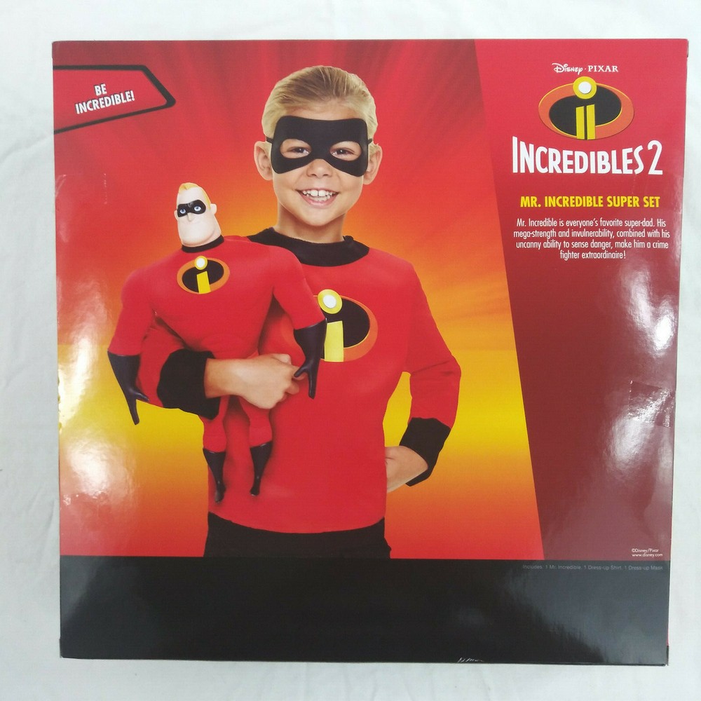 Disney Incredibles 2 Mr. Incredible Super Set Figure Kids Shirt Mask Dress Up