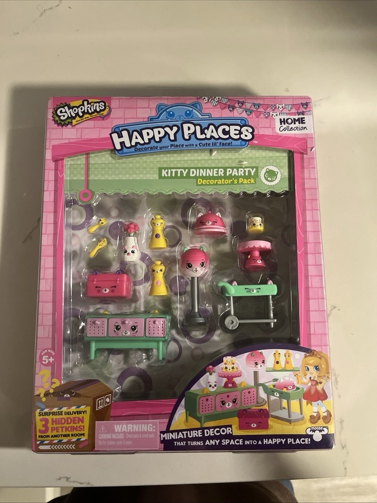 Shopkins Happy Places – Home Collection Kitty Dinner Party Decorator’s Pack NIB