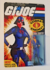 GI JOE CUSTOM FEMALE COBRA RED MASK TROOPER CARDED Action Figure MOC 1980s DECO