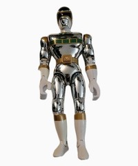 Bandai 1998 Power Rangers In Space 8″ Silver Ranger Action Figure