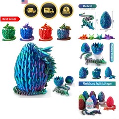 Dragon Egg Crystal 3D Printed Fidget Toy Decor Articulated Gift