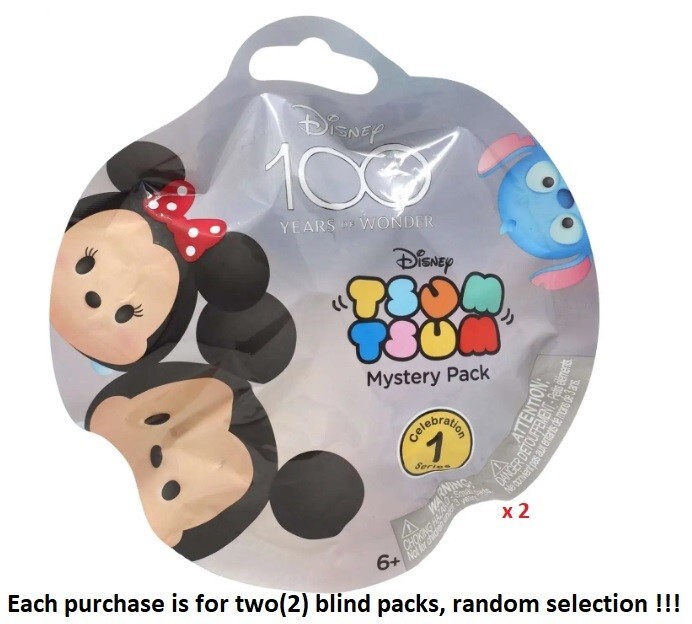 NEW Tsum Tsum Bundle Lot of 2 Disney 100 Years of Wonder Mystery Packs Series 1