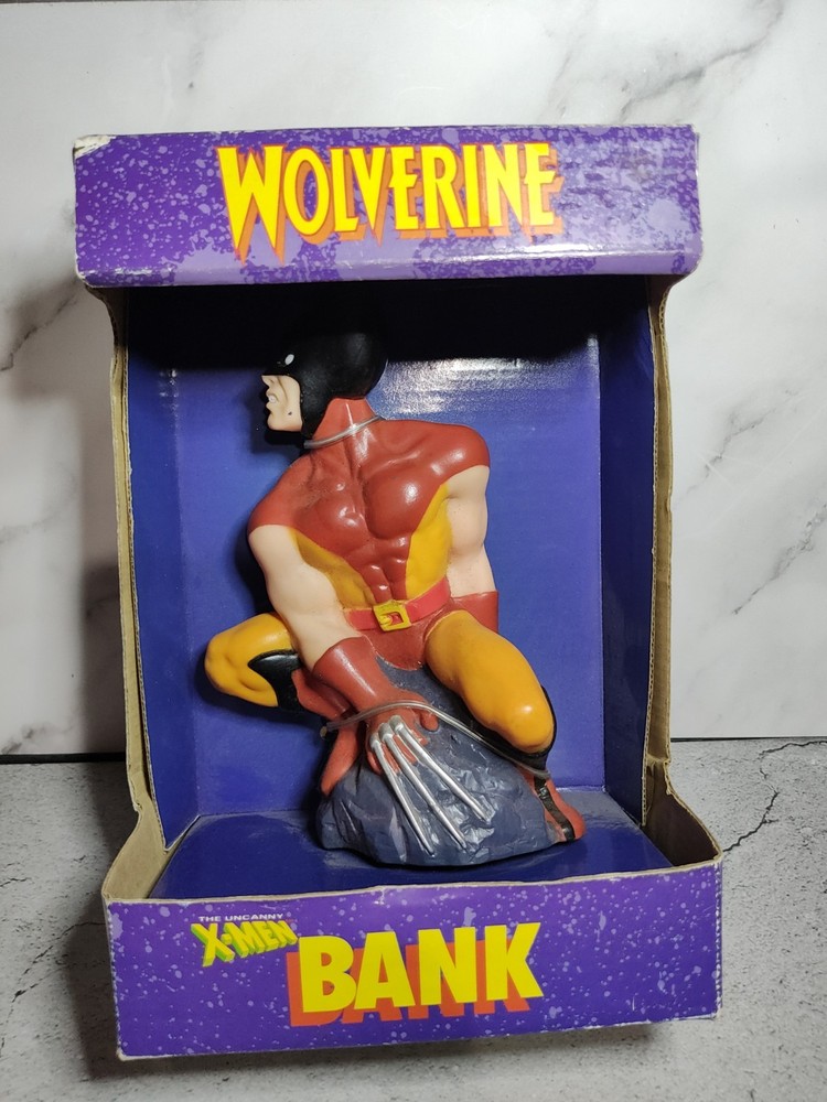 1990 X-Men Wolverine Coin Bank Vinyl Piggy Bank X-Men Vintage Usa Marvel Comics