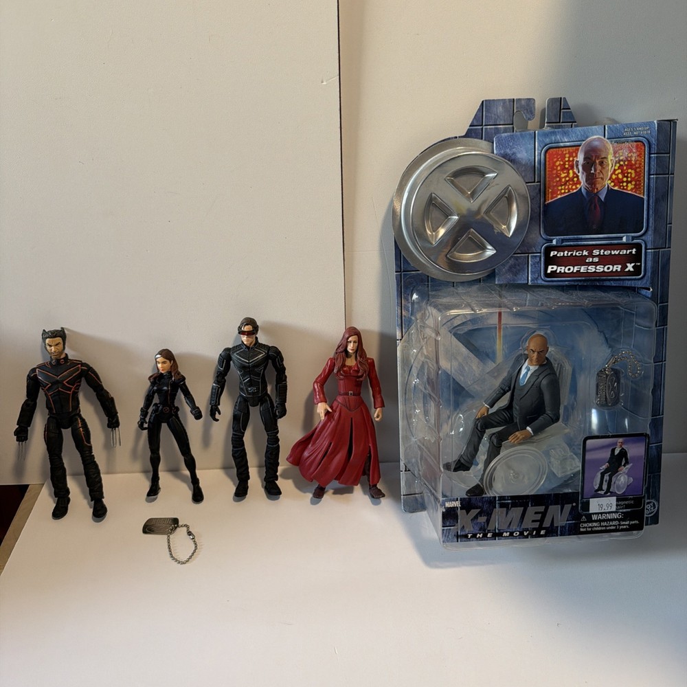 Fox Movie X-Men Wolverine Cyclops Rogue Jean Grey Prof X Toybiz Lot Of 5 Figures