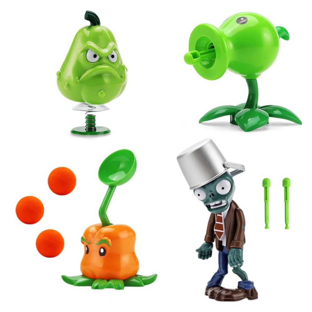 4 PCS Plants and Zombies Toys Action Figures Zombies PVZ Toys Sets 1 2 Series…
