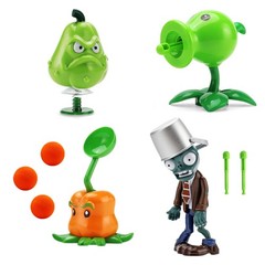 4 PCS Plants and Zombies Toys Action Figures Zombies PVZ Toys Sets 1 2 Series…