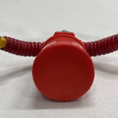 Vintage Unknown Red Hard PVC (Vinyl?) Robot Action Figure Posable Arms Retro