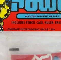 1988 Toybiz Captain Power Pencil Case Set Pencils Ruler Eraser