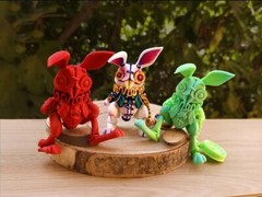 Articulated White Rabbit, Flexi Halloween gift, 3D Printed