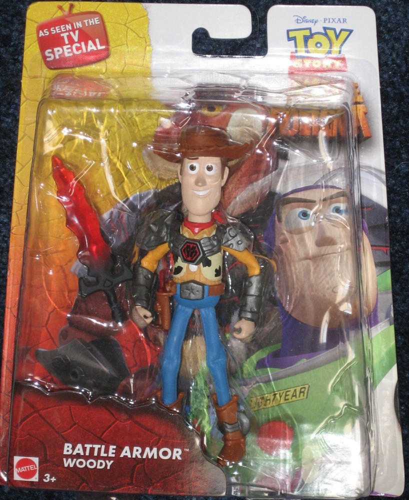 New Battle Armor WOODY Disney Pixar TOY STORY That Time Forgot RETIRED SealedMOC