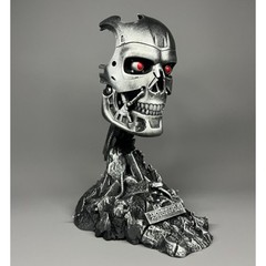 7 Inch Handmade Custom ‌Terminator Silvery T-800 Skull Head No Box