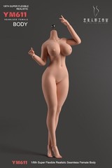 YM611 1/6 Female Big Bust Suntan/Pale Plump Seamless Doll Body 12″ Action Figure