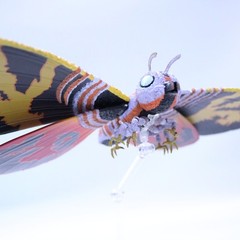 [USED] BANDAI S.H.MonsterArts Mothra Adults & Mothra Special Color Ver. Figure