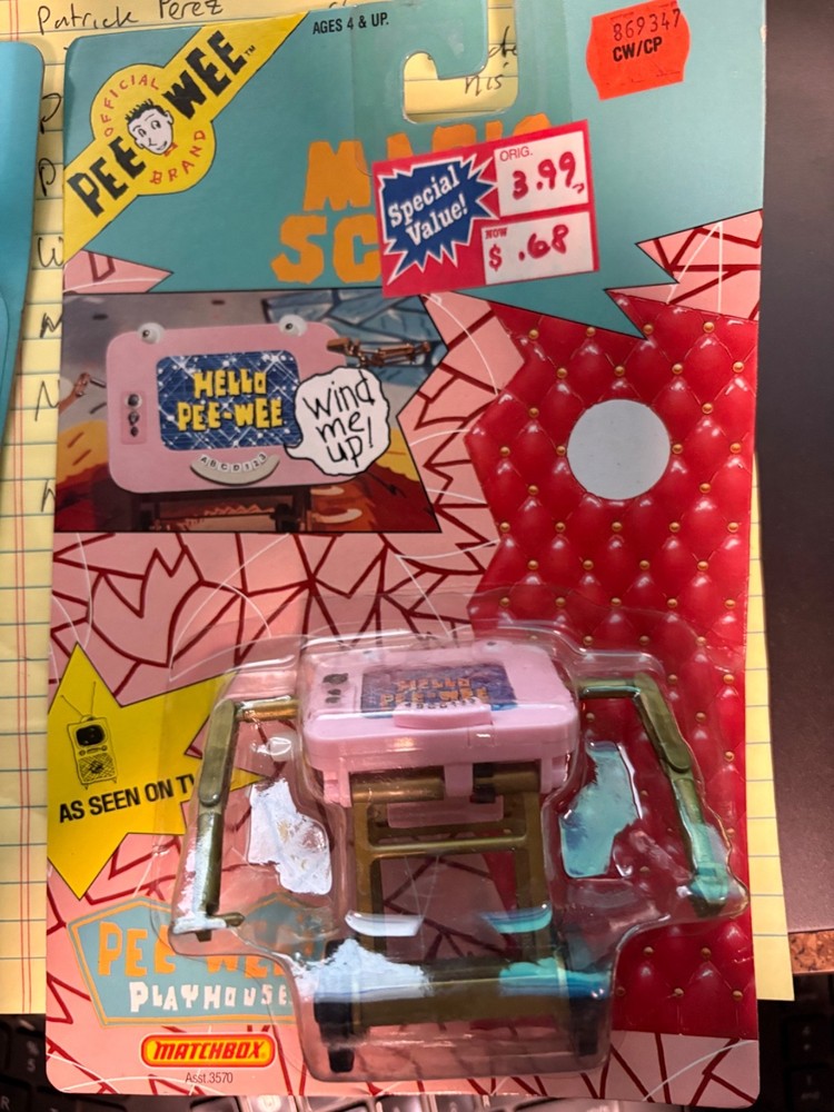 1988 Matchbox #3570 Pee-Wee’s Playhouse Magic Screen wind-up figure NRFB