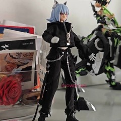 1/12 Scale Female Black Functional Clothing Set Model Fit 6” Action Figure Body