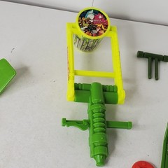 1989 TMNT Crazy Artillery Trash Can Double Barreled Plunger Retrocatapult Parts