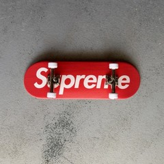 Supreme Red Graphic Fingerboard Complete Mini Skateboard Finger Board