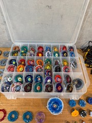 Massive 13 lb Beyblade Lot Metal Fusion Burst Parts Launchers Accessories