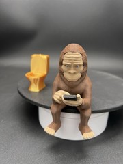 Sasquatch Bigfoot Figurine Scrolling And On A Golden Throne!