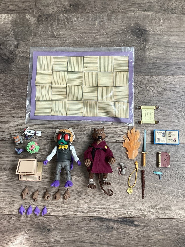 NECA Teenage Mutant Ninja Turtles Splinter Baxter 2-Pack Figure TMNT Complete
