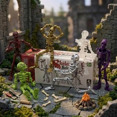 6 Pack T13 Skeleton Action Figure Set Each with Scepter & 2 Hand Types Titan …
