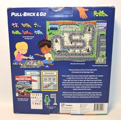 Pull Back & Go Racing Car Toys Set 6 Cars w Floor Puzzle, Book Ages 3+, NEW READ