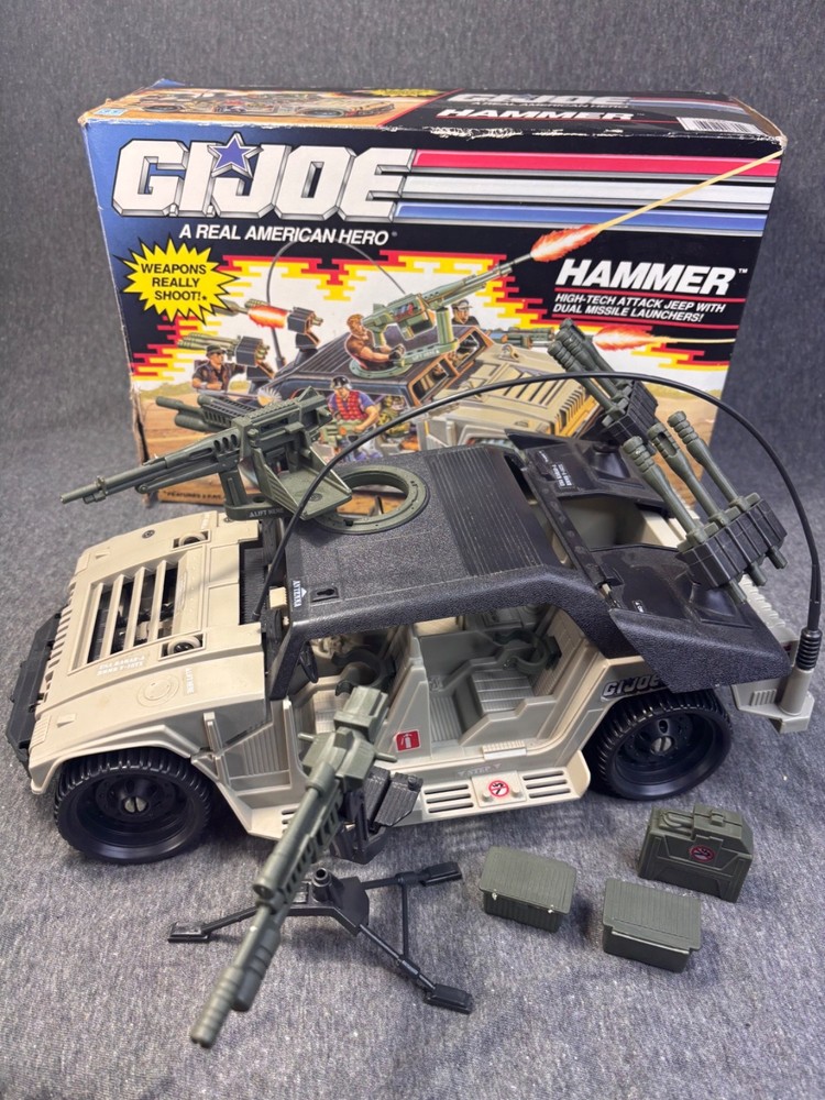 1990 GI Joe HAMMER JEEP 100% COMPLETE. UNBROKEN ANTENNA With BOX