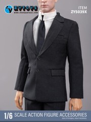 1/6 Scale Men Business Suit Full Set BLACK For 12″ Hot Toys Ganghood Male Figure