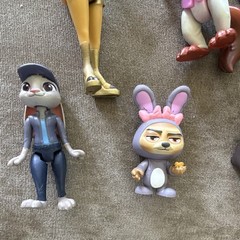 Disney Zootopia 6pc Plastic Figure Set Judy Hopps Nick Wilde Mr. Big