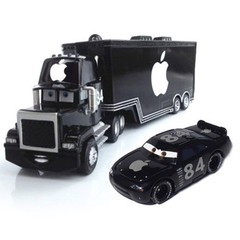 2 PACK Disney Pixar CarBlack Apple Mack Hauler Truck+NO.84 Car Diecast Xmas Toys