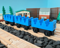 Thomas Wooden Railway Open Coach ADA, JANE & MABEL Train Custom Made READ