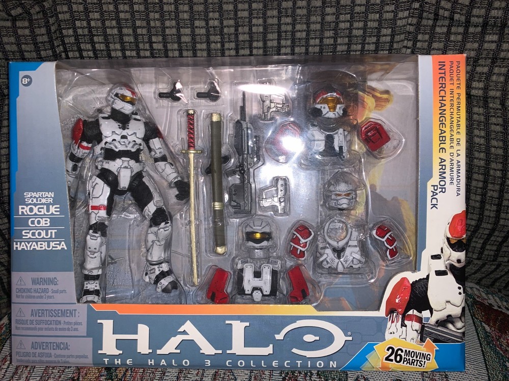 Halo 3 Collection Spartan Rogue CQB Scout Hayabusa Armor Pack Figure NEW NIB