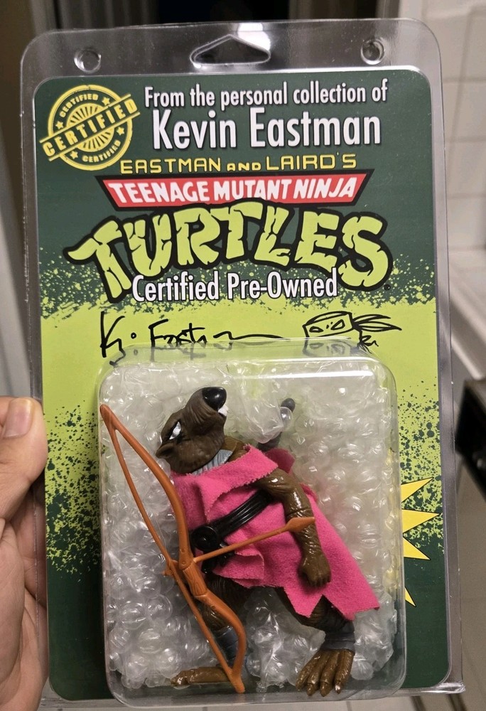 TMNT 1988 Splinter Action Figure Signed Kevin Eastman Personal Collection